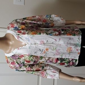 FIGUERCA & Flower M mixed media vibrant colored floral explosion quarter sleeve